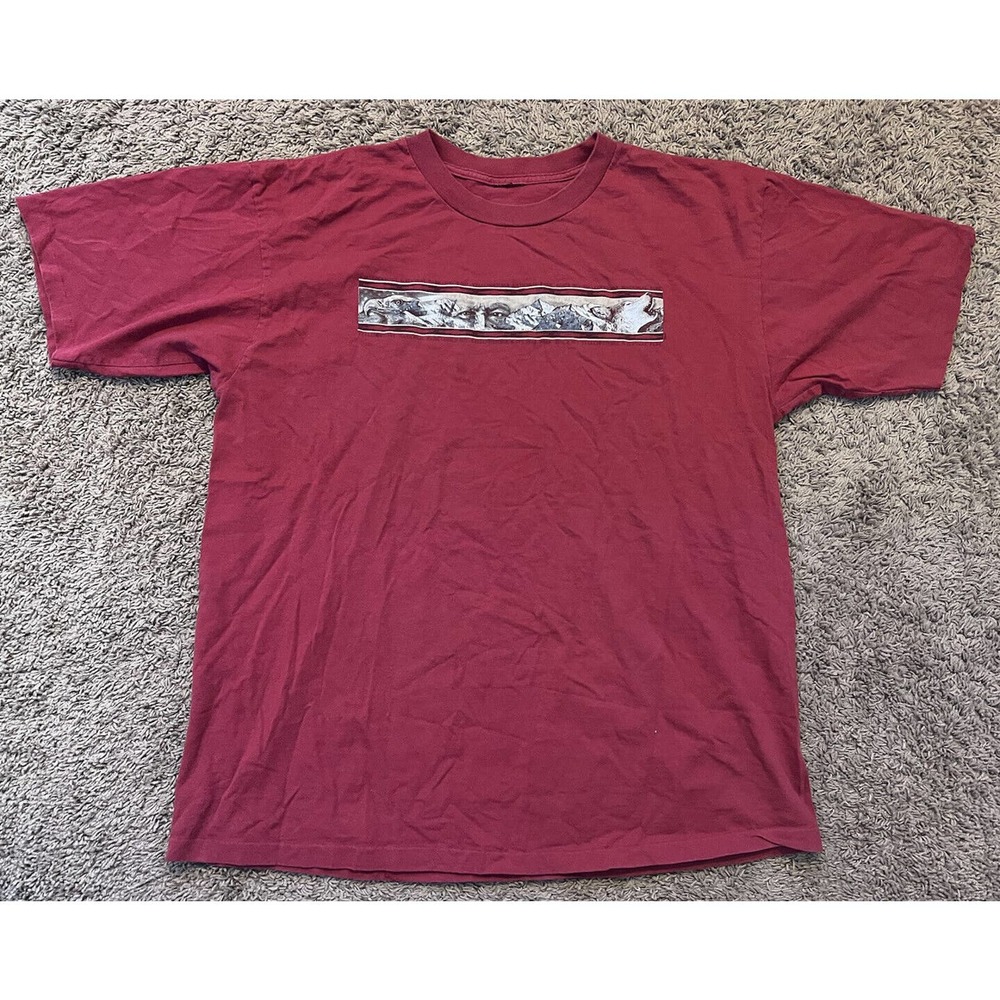 Vintage Yellowstone National Park Red Short Sleeve Shirt Single Stitch Size 2XL